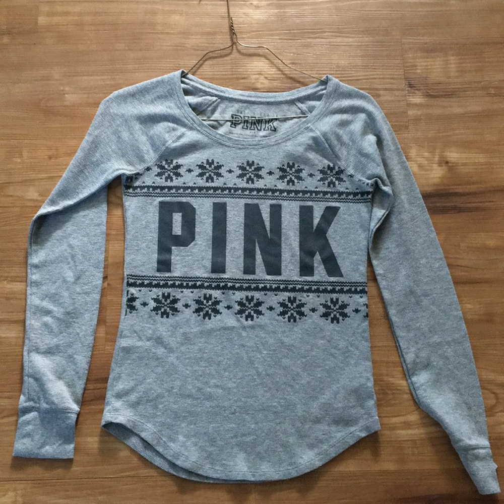 Pink waffle knit shirt